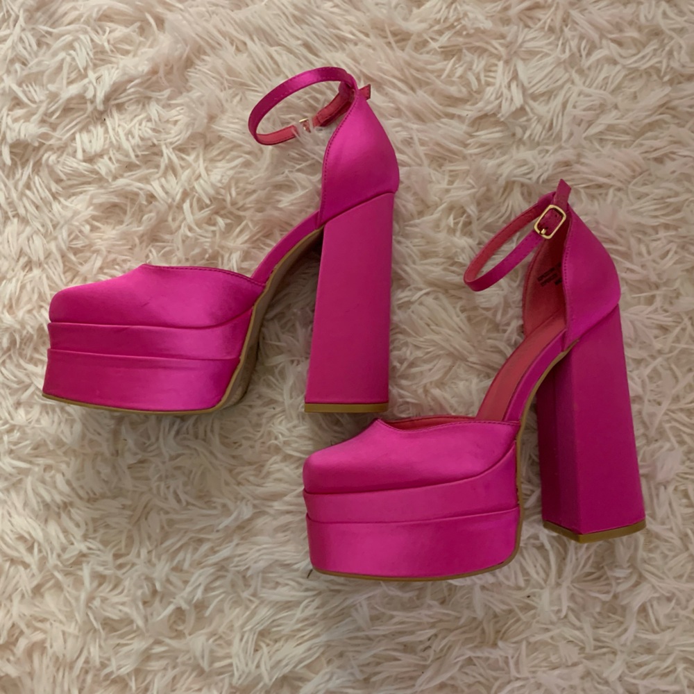 Chunky Hot Pink Heels